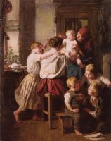 Waldmuller, Ferdinand Georg - Children Making Their Grandmother a Present on Her Name Day